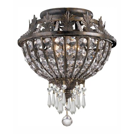 Crystorama English Bronze Crystal Flush Mount Ceiling Fixture 5163-EB-CL-MWP